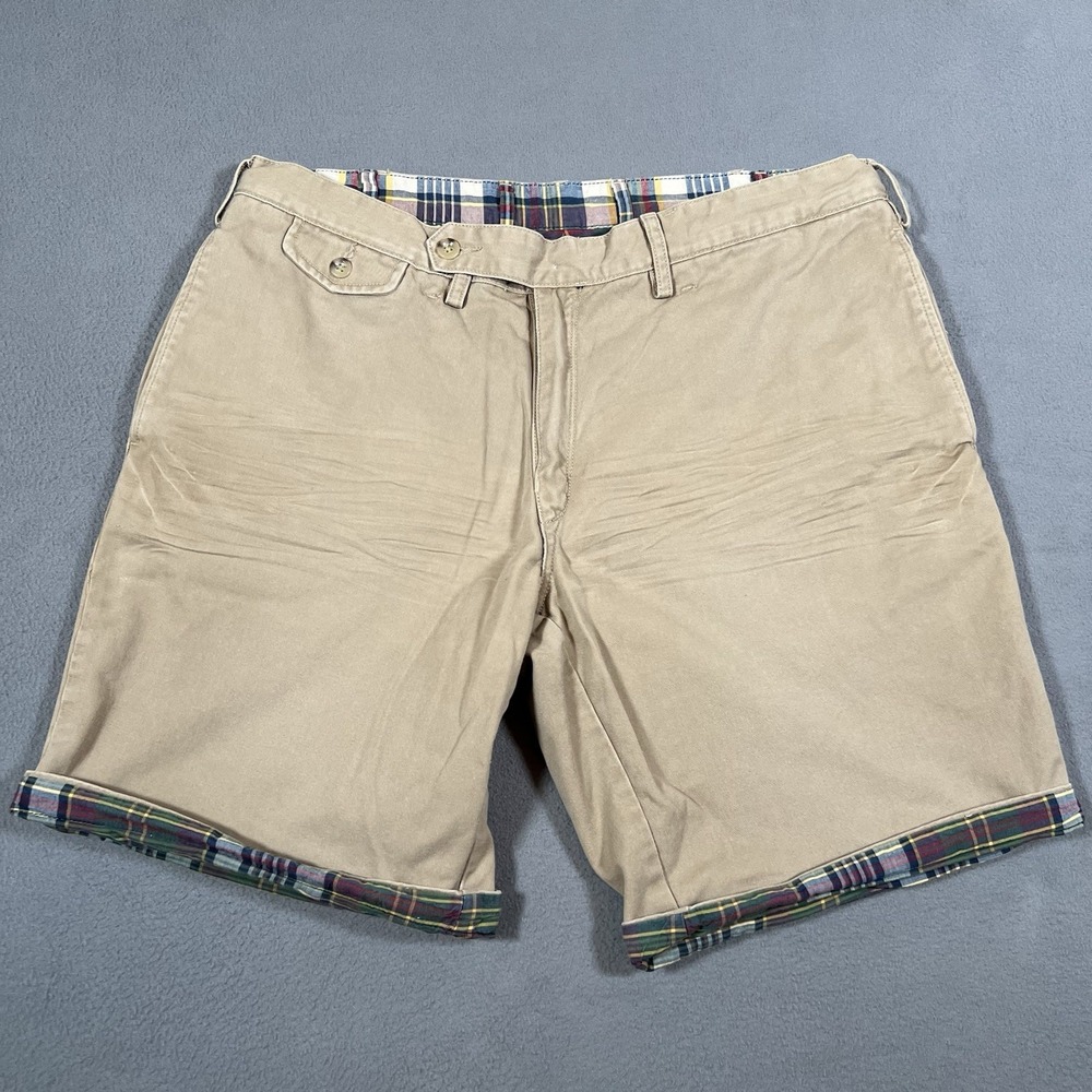 Polo Ralph Lauren Reversible Chino Shorts Men 36 Brown Indian Madras Heavy Twill